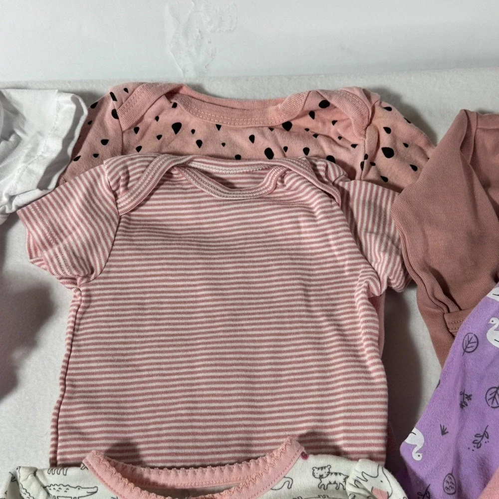 Mixed Baby Girl Clothing Lot Sleepers Tutu Dress Leggings Copper Pearl Bib Set